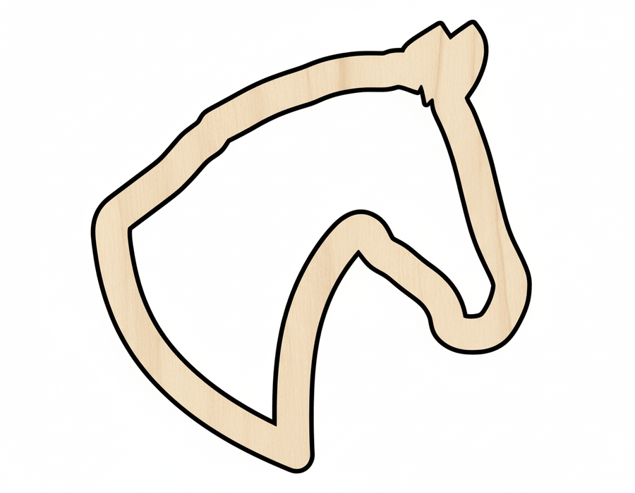 Wood Horse Outline Shape DIY Craft Cutout Blank Door Hanger Wooden Cutout Cut Outs - Unfinished - NameSigns.com