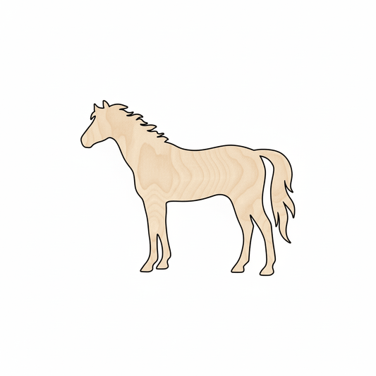 Wood Horse – Paintable Birch Plywood Shapes for DIY Craft Projects Blank Door Hanger Wooden Cutout Cut Outs - Unfinished - NameSigns.com