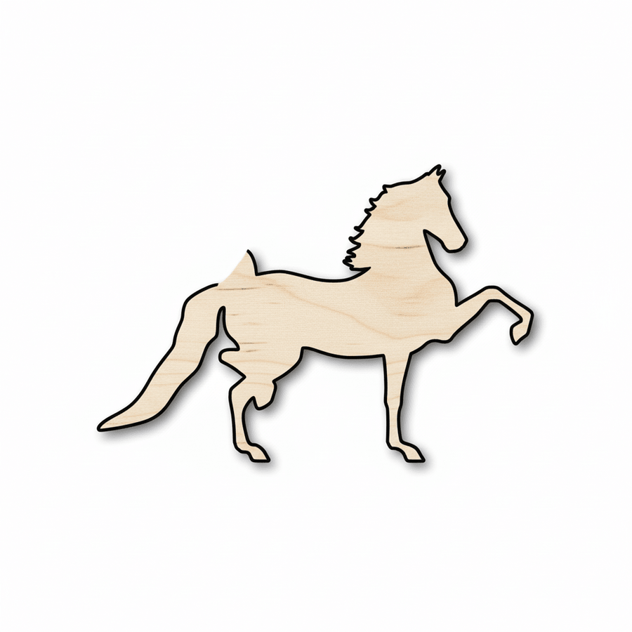 Wood Horse Silhouette | Laser Cut Wood Art Up to 46" - Craft Supplies Blank Door Hanger Wooden Cutout Cut Outs - Unfinished - NameSigns.com