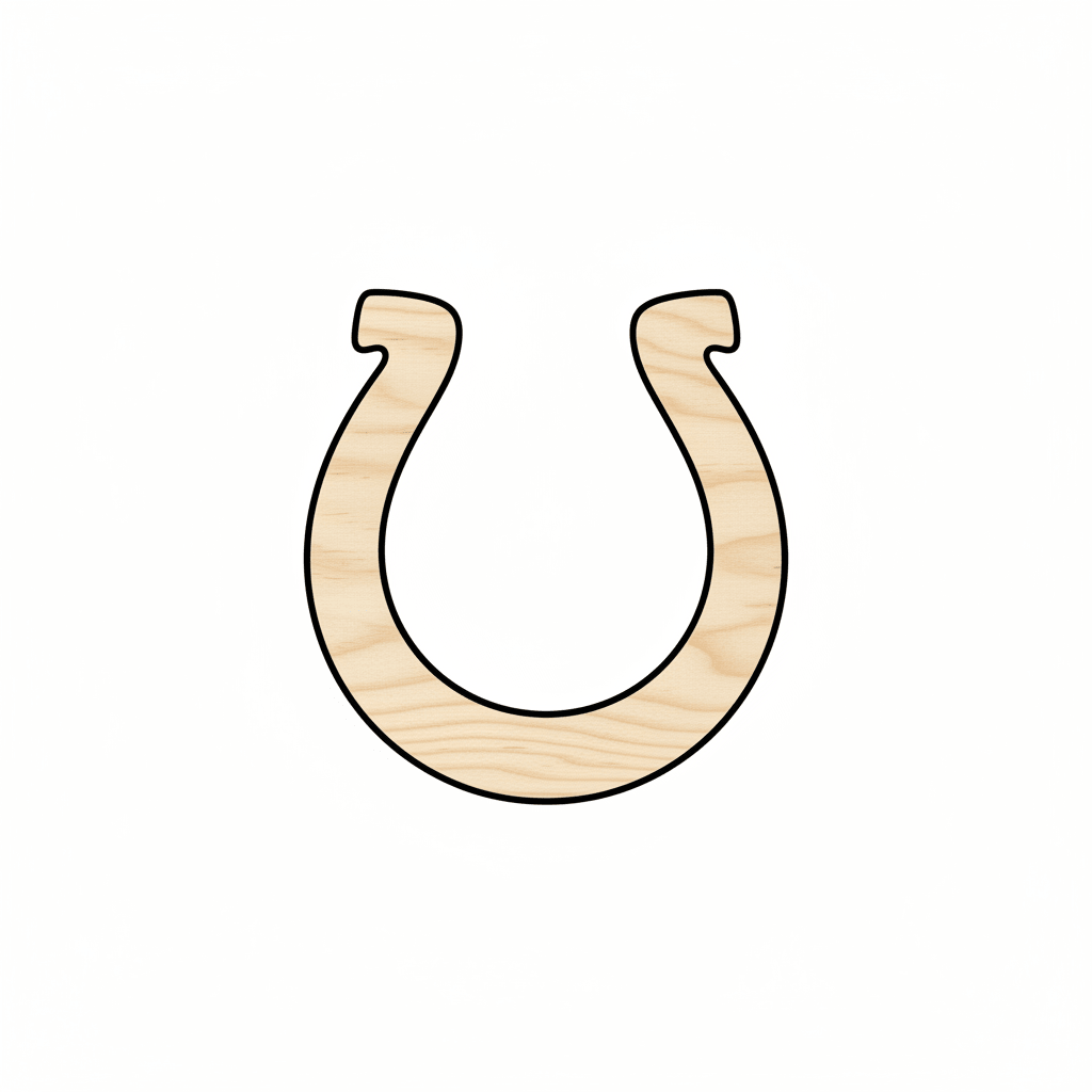 Wood Horseshoe - DIY Wood Craft Shapes Up to 46" Natural Finish Blank Door Hanger Wooden Cutout Cut Outs - Unfinished - NameSigns.com