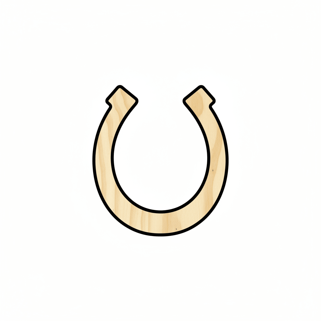 Wood Horseshoe – Horseshoe Craft Supplies | Handmade Wood Crafts 46" Blank Door Hanger Wooden Cutout Cut Outs - Unfinished - NameSigns.com