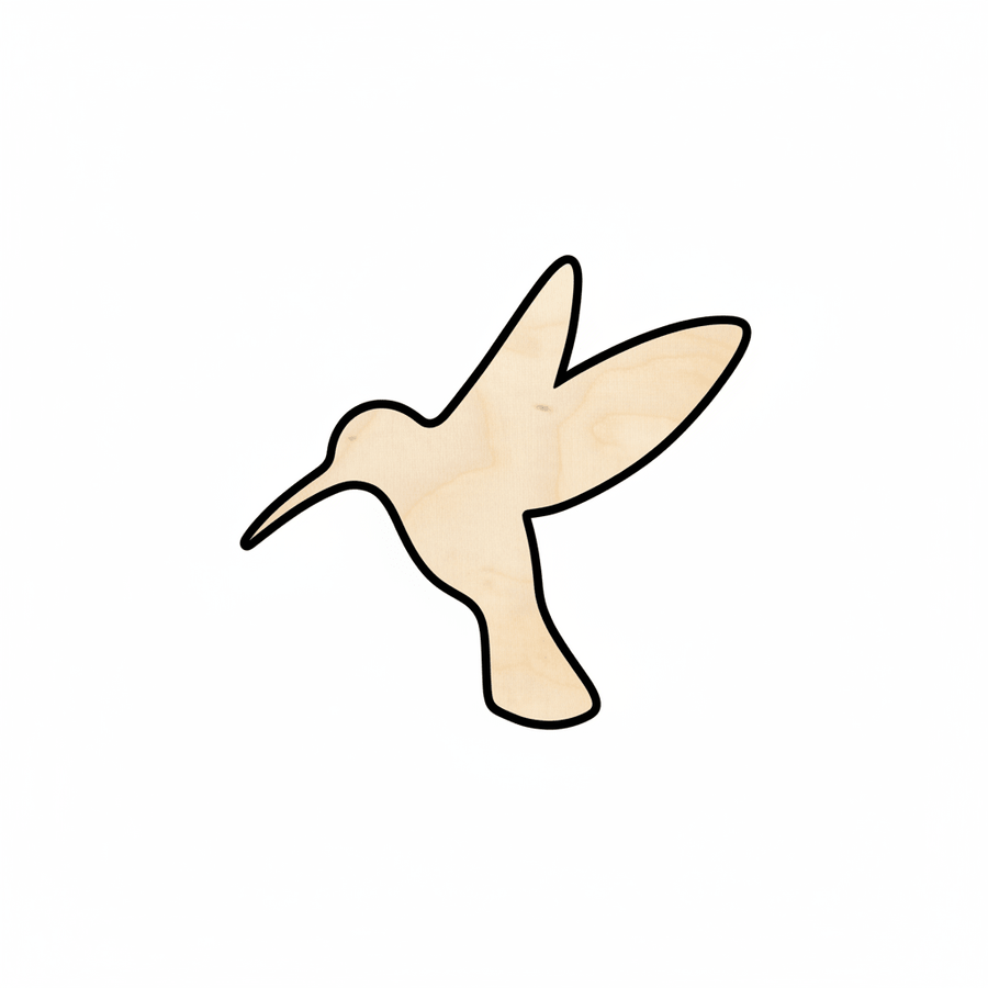 Wood Hummingbird – Birch Plywood Shape for DIY Animal Craft Project Blank Door Hanger Wooden Cutout Cut Outs - Unfinished - NameSigns.com