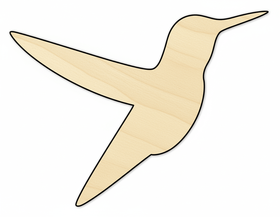 Wood Hummingbird - DIY Wooden Bird Cutout | Garden Wildlife Decor Blank Door Hanger Wooden Cutout Cut Outs - Unfinished - NameSigns.com