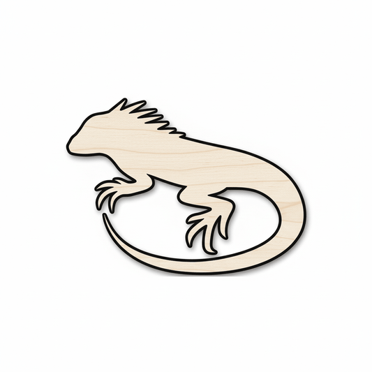 Wood Iguana – Baltic Birch Plywood DIY Wooden Reptile Craft Shape 46" Blank Door Hanger Wooden Cutout Cut Outs - Unfinished - NameSigns.com