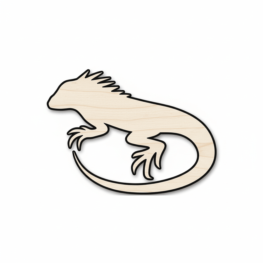 Wood Iguana – Baltic Birch Plywood DIY Wooden Reptile Craft Shape 46" Blank Door Hanger Wooden Cutout Cut Outs - Unfinished - NameSigns.com