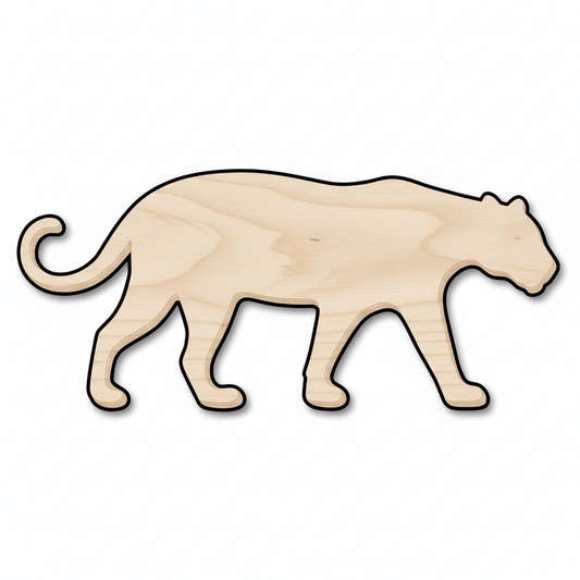 Wood Jaguar - DIY Wooden Wildlife Craft Cutout | 46" Birch Plywood Shape Blank Door Hanger Wooden Cutout Cut Outs - Unfinished - NameSigns.com