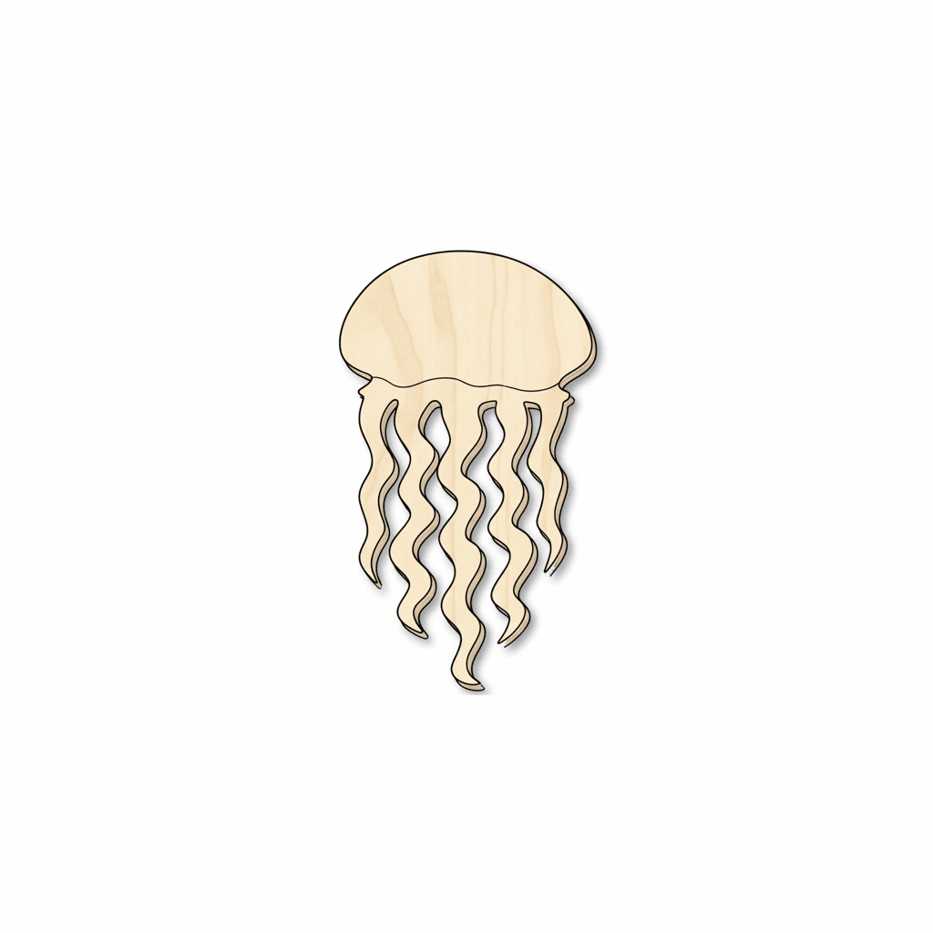 Wood Jellyfish | DIY Wooden Sea Creature Craft Project Supplies 46 Inch Blank Door Hanger Wooden Cutout Cut Outs - Unfinished - NameSigns.com