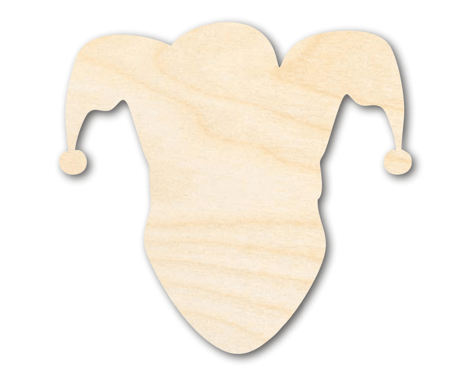 Wood Jester - Large DIY Head Cutout | Paintable Wooden Mask Shape Blank Door Hanger Wooden Cutout Cut Outs - Unfinished - NameSigns.com