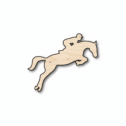 Wood Jumping Horse – Baltic Birch Plywood Craft Shapes 46" Blank Door Hanger Wooden Cutout Cut Outs - Unfinished - NameSigns.com