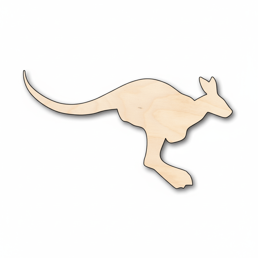 Wood Kangaroo | Baltic Birch Plywood DIY Wooden Animal Cutout 46" Blank Door Hanger Wooden Cutout Cut Outs - Unfinished - NameSigns.com