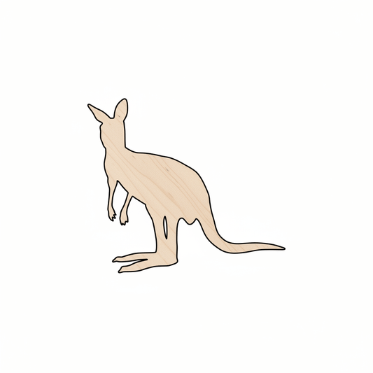 Wood Kangaroo | DIY Wood Silhouette Craft - Natural Decor Up to 46" Blank Door Hanger Wooden Cutout Cut Outs - Unfinished - NameSigns.com