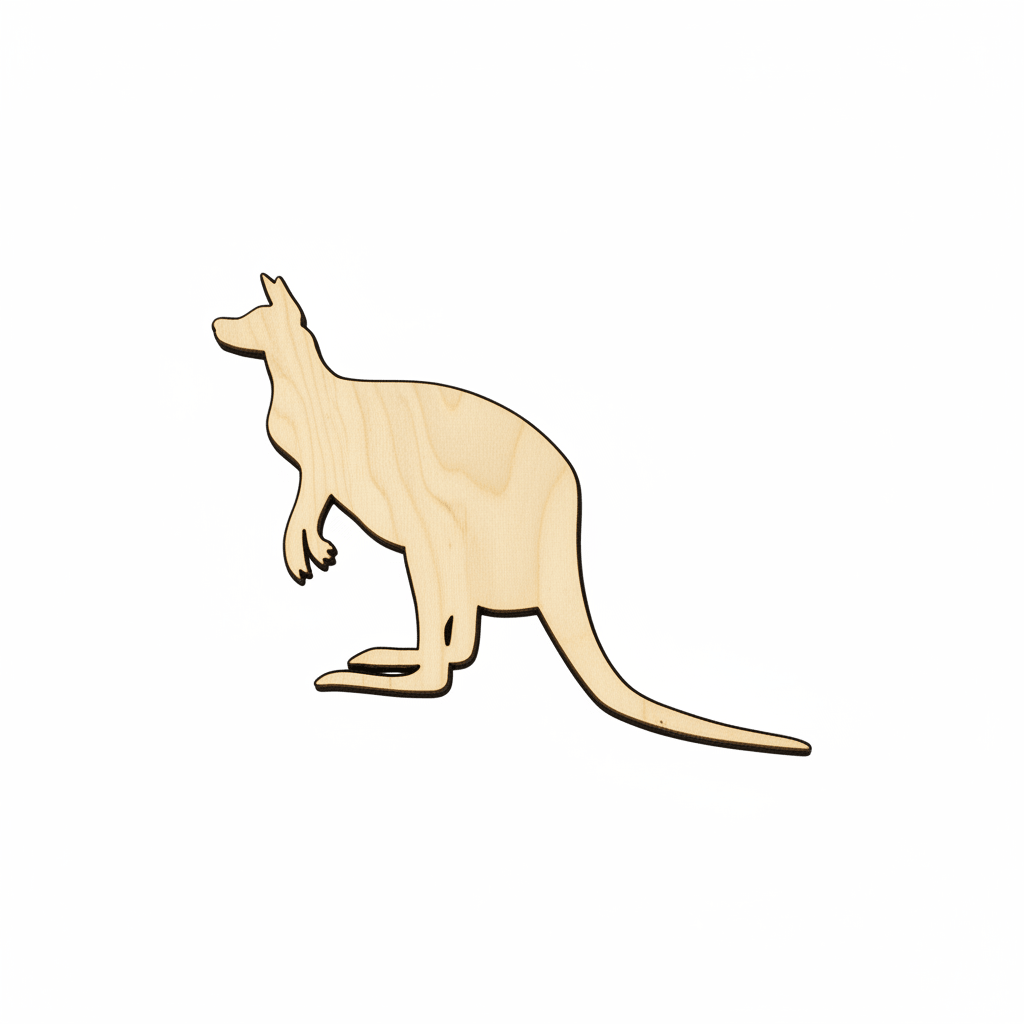 Wood Kangaroo | DIY Wooden Animal Silhouette Craft Project Supplies Up to 46" Blank Door Hanger Wooden Cutout Cut Outs - Unfinished - NameSigns.com