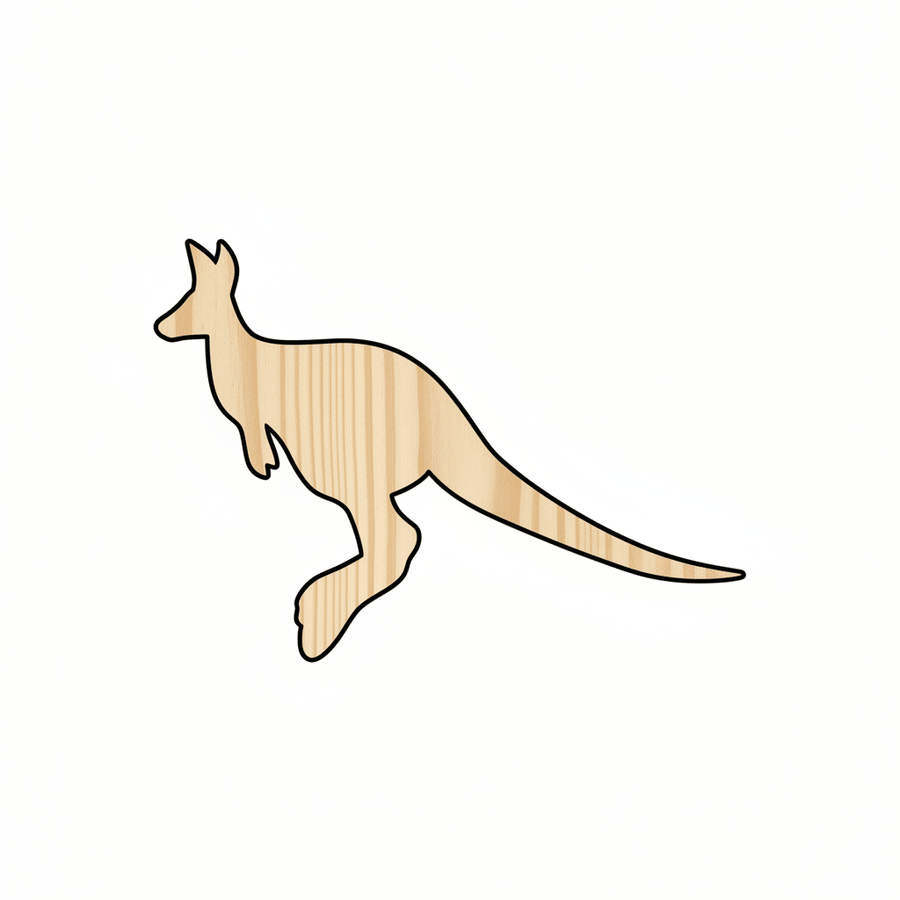 Wood Kangaroo – DIY Wooden Animals Craft Project Supplies Up to 46" Blank Door Hanger Wooden Cutout Cut Outs - Unfinished - NameSigns.com