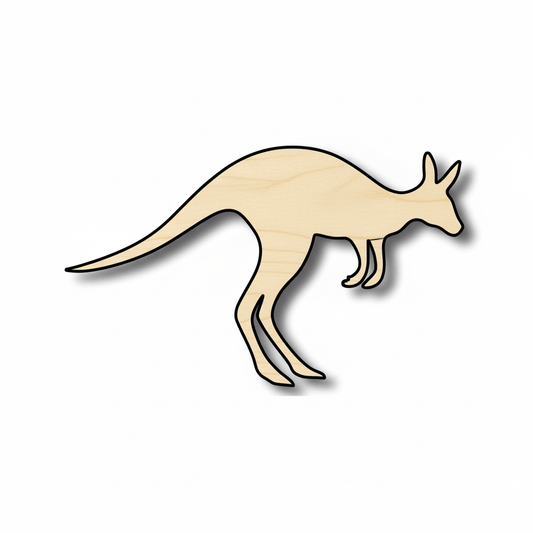Wood Kangaroo | Sanded Natural Wood Cutout for DIY Crafts & Projects Blank Door Hanger Wooden Cutout Cut Outs - Unfinished - NameSigns.com
