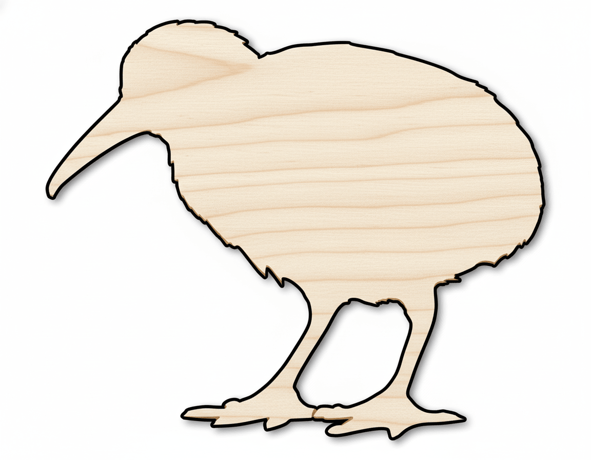 Wood Kiwi Bird - Paintable DIY Wood Shape for Craft Projects Blank Door Hanger Wooden Cutout Cut Outs - Unfinished - NameSigns.com