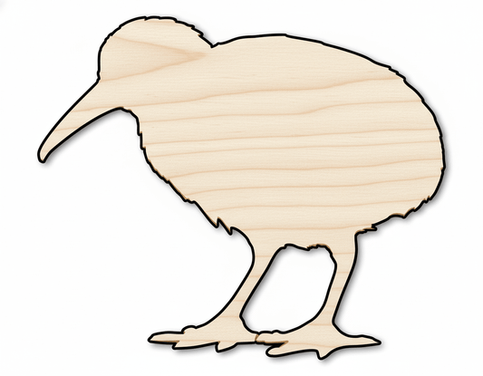 Wood Kiwi Bird - Paintable DIY Wood Shape for Craft Projects Blank Door Hanger Wooden Cutout Cut Outs - Unfinished - NameSigns.com