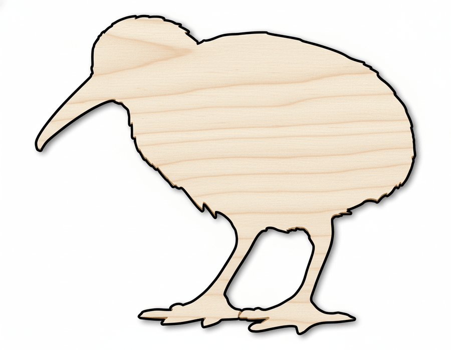 Wood Kiwi Bird - Paintable DIY Wood Shape for Craft Projects Blank Door Hanger Wooden Cutout Cut Outs - Unfinished - NameSigns.com