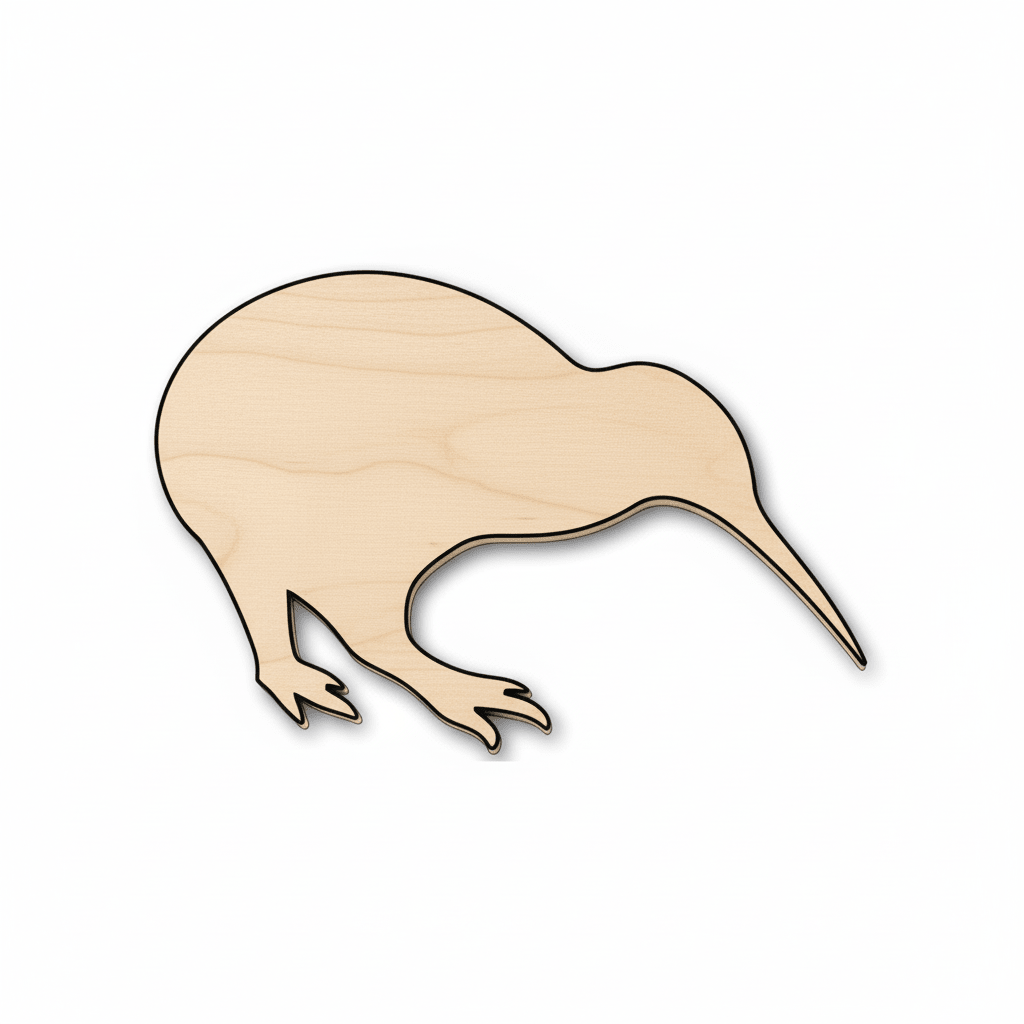 Wood Kiwi Shape – DIY Wooden Bird Cutouts | Baltic Birch Plywood Blank Door Hanger Wooden Cutout Cut Outs - Unfinished - NameSigns.com