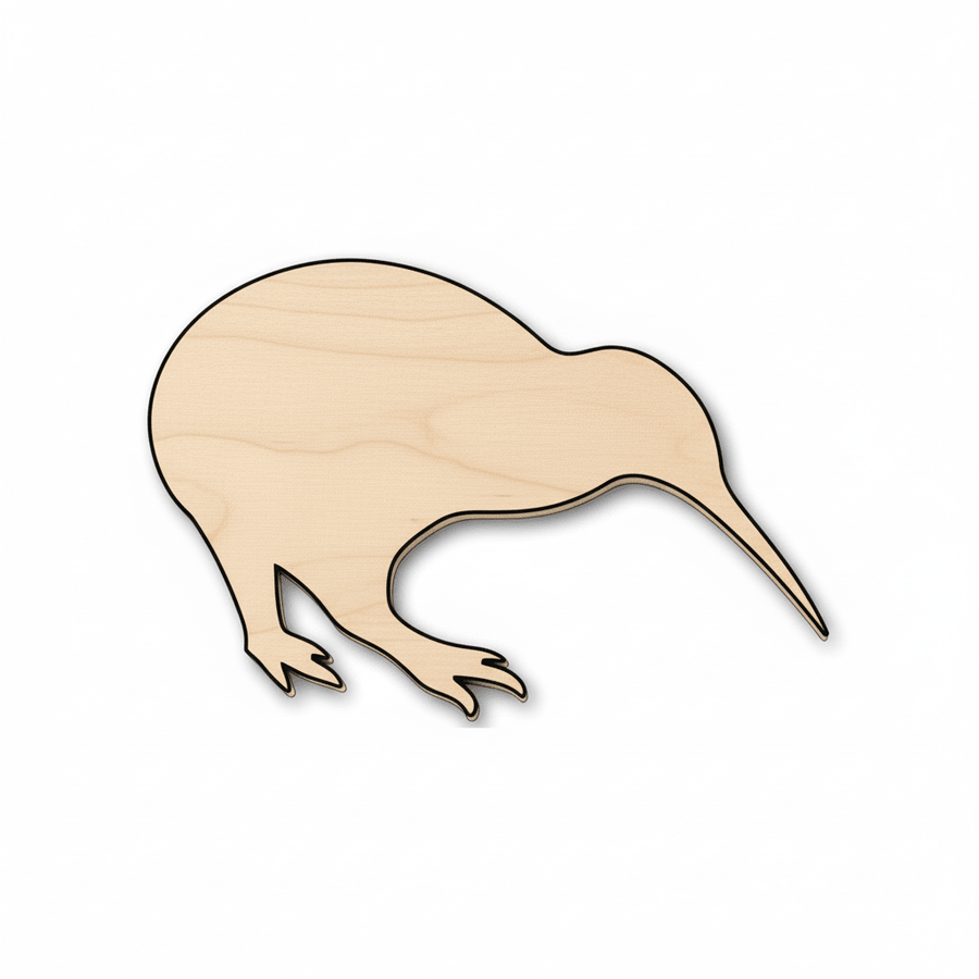 Wood Kiwi Shape – DIY Wooden Bird Cutouts | Baltic Birch Plywood Blank Door Hanger Wooden Cutout Cut Outs - Unfinished - NameSigns.com