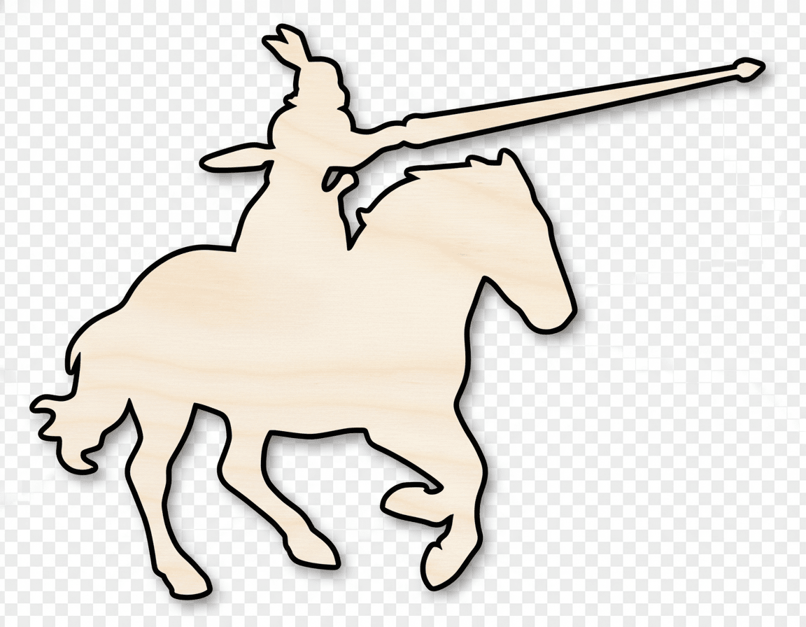 Wood Knight – Jousting Knight Craft Baltic Birch Plywood Cutout 46" Blank Door Hanger Wooden Cutout Cut Outs - Unfinished - NameSigns.com