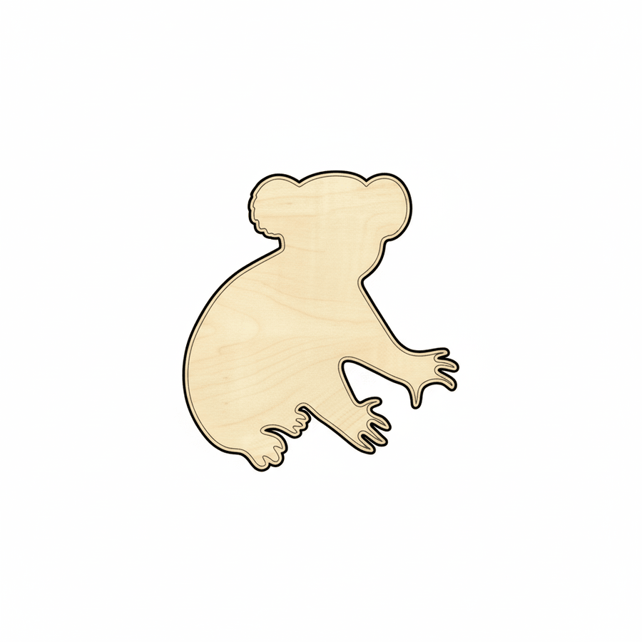 Wood Koala – Birch Plywood Cutout for DIY Craft Project Supplies Blank Door Hanger Wooden Cutout Cut Outs - Unfinished - NameSigns.com