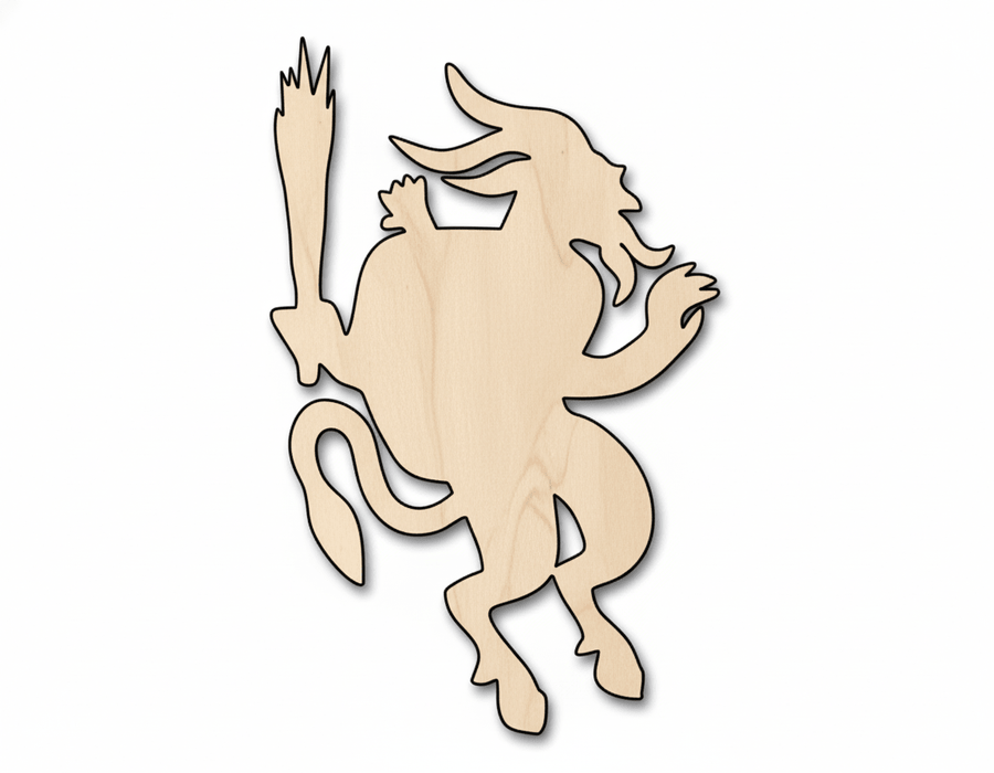 Wood Krampus | Baltic Birch Wood Craft Cutout for DIY Decoration Blank Door Hanger Wooden Cutout Cut Outs - Unfinished - NameSigns.com