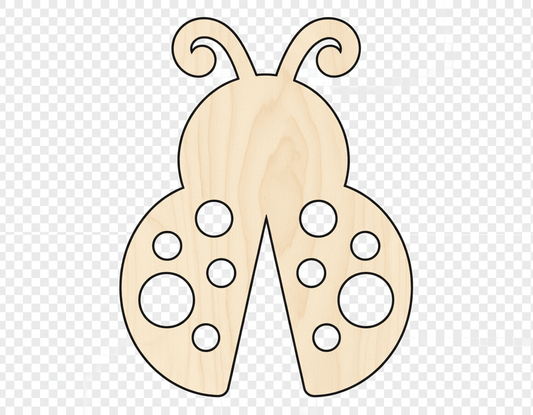Wood Ladybug | Baltic Birch Plywood Craft Shapes - Handmade Wooden Cutouts Blank Door Hanger Wooden Cutout Cut Outs - Unfinished - NameSigns.com