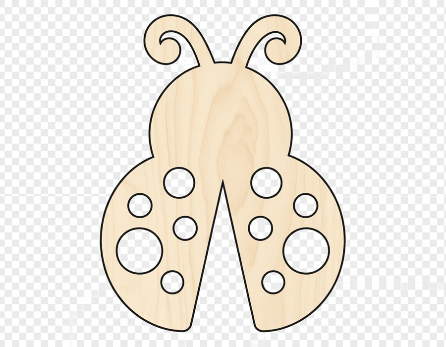 Wood Ladybug | Baltic Birch Plywood Craft Shapes - Handmade Wooden Cutouts Blank Door Hanger Wooden Cutout Cut Outs - Unfinished - NameSigns.com