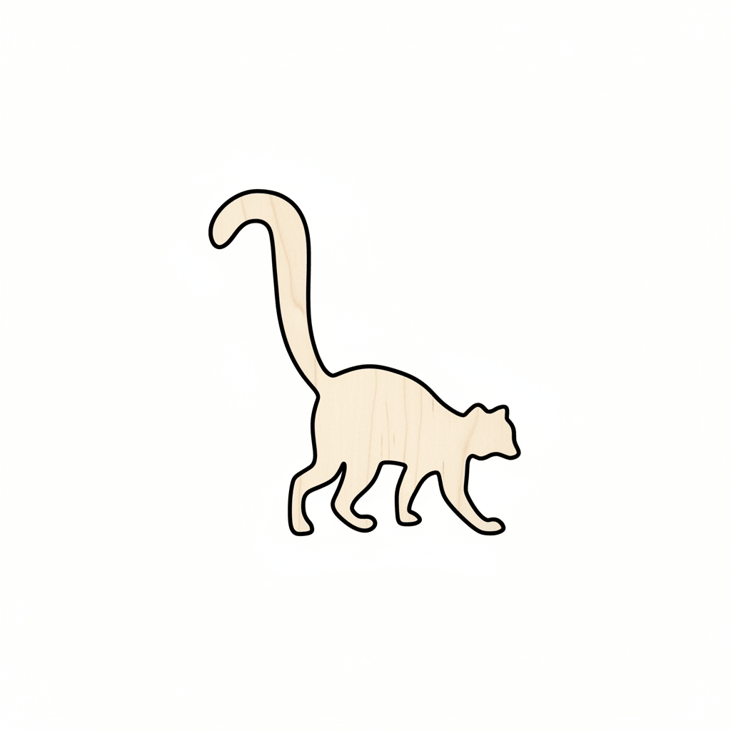 Wood Lemur - Natural Wood Shapes for DIY Wildlife Crafts Up to 46" Blank Door Hanger Wooden Cutout Cut Outs - Unfinished - NameSigns.com