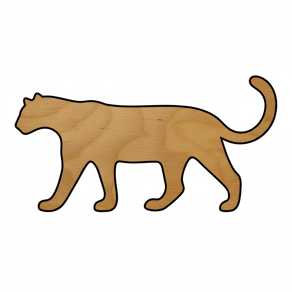 Wood Leopard - Wildlife Craft Cutouts | DIY Wooden Crafts 46" Blank Door Hanger Wooden Cutout Cut Outs - Unfinished - NameSigns.com
