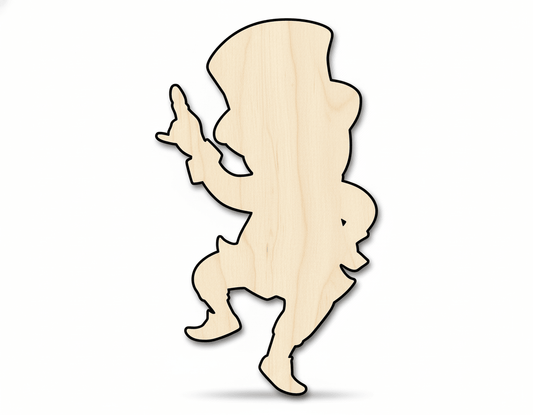 Wood Leprechaun - DIY Wooden Shape Craft Cutout for Holiday Decor Blank Door Hanger Wooden Cutout Cut Outs - Unfinished - NameSigns.com
