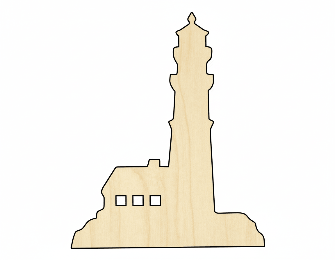 Wood Lighthouse – Baltic Birch Plywood Craft Wood Blanks for DIY Projects Blank Door Hanger Wooden Cutout Cut Outs - Unfinished - NameSigns.com