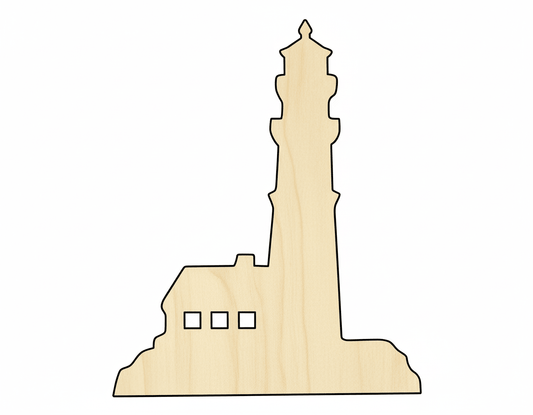 Wood Lighthouse – Baltic Birch Plywood Craft Wood Blanks for DIY Projects Blank Door Hanger Wooden Cutout Cut Outs - Unfinished - NameSigns.com