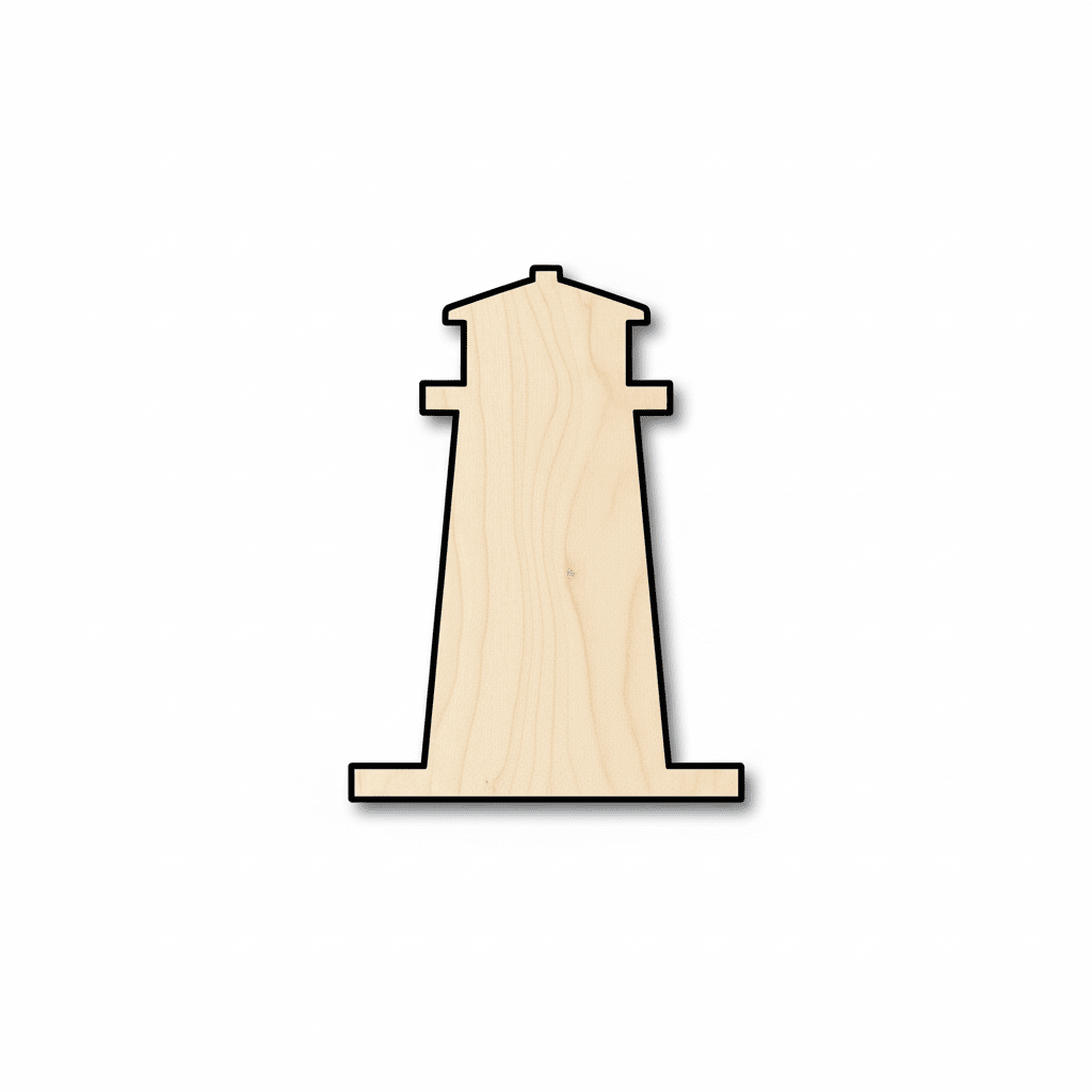 Wood Lighthouse - Baltic Birch Plywood Laser Cut Silhouette for DIY Crafts Blank Door Hanger Wooden Cutout Cut Outs - Unfinished - NameSigns.com