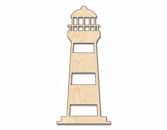 Wood Lighthouse – Custom Baltic Birch Plywood Cutout | Paintable Wood Shape Blank Door Hanger Wooden Cutout Cut Outs - Unfinished - NameSigns.com