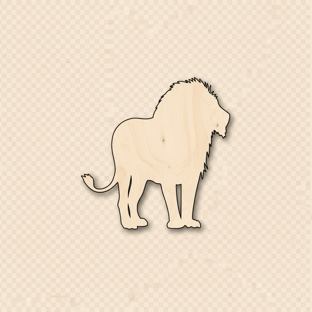 Wood Lion Silhouette – Baltic Birch Plywood DIY Wood Craft Shapes 46" Blank Door Hanger Wooden Cutout Cut Outs - Unfinished - NameSigns.com
