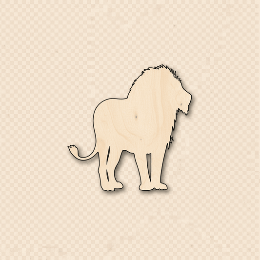 Wood Lion Silhouette – Baltic Birch Plywood DIY Wood Craft Shapes 46" Blank Door Hanger Wooden Cutout Cut Outs - Unfinished - NameSigns.com