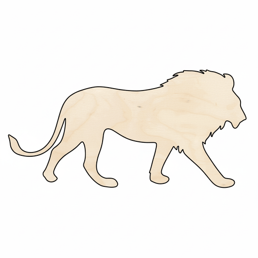 Wood Lion - Wildlife Wood Cutouts | DIY Animal Decor 46" Baltic Birch Plywood Blank Door Hanger Wooden Cutout Cut Outs - Unfinished - NameSigns.com
