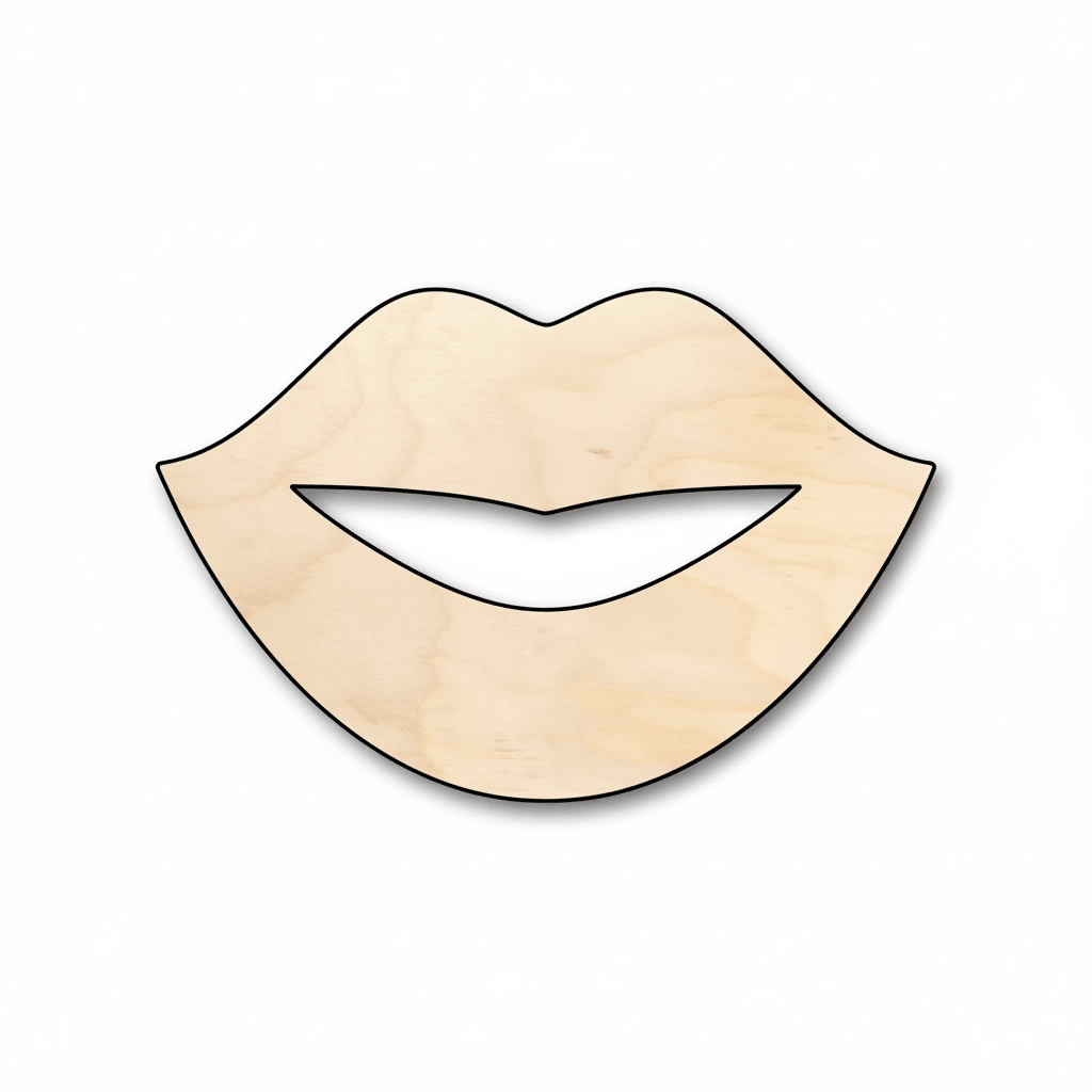Wood Lips | Baltic Birch Plywood Custom Wood Shapes for Crafts Blank Door Hanger Wooden Cutout Cut Outs - Unfinished - NameSigns.com
