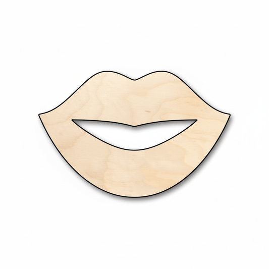 Wood Lips | Baltic Birch Plywood Custom Wood Shapes for Crafts Blank Door Hanger Wooden Cutout Cut Outs - Unfinished - NameSigns.com