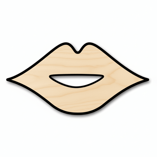 Wood Lips – Baltic Birch Plywood Sanded Craft Wood Shapes for DIY Blank Door Hanger Wooden Cutout Cut Outs - Unfinished - NameSigns.com