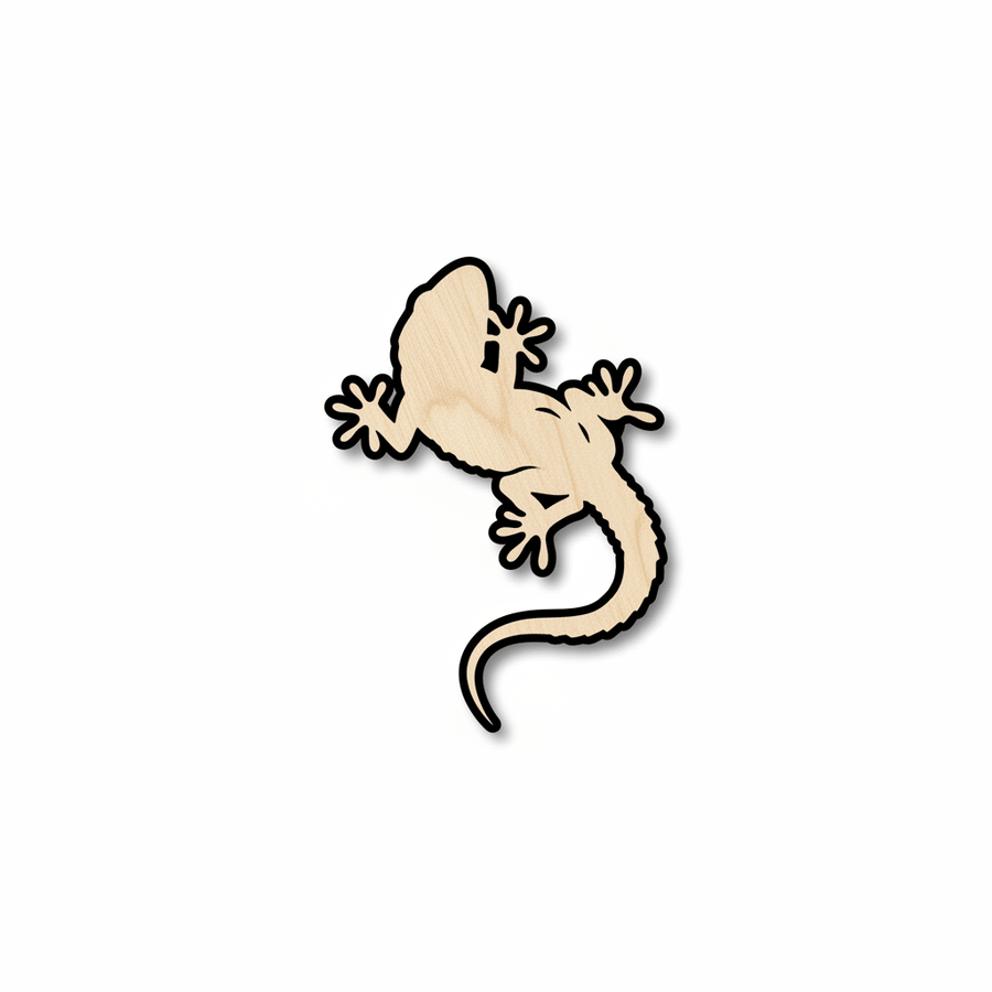 Wood Lizard – Laser Cut Gecko Shape Up to 46" | DIY Craft Project Blank Door Hanger Wooden Cutout Cut Outs - Unfinished - NameSigns.com