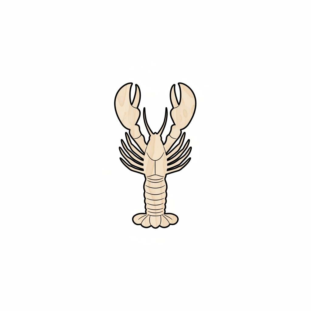 Wood Lobster – Natural Wood Cutout for DIY Wooden Decor & Nursery Wall Art Blank Door Hanger Wooden Cutout Cut Outs - Unfinished - NameSigns.com