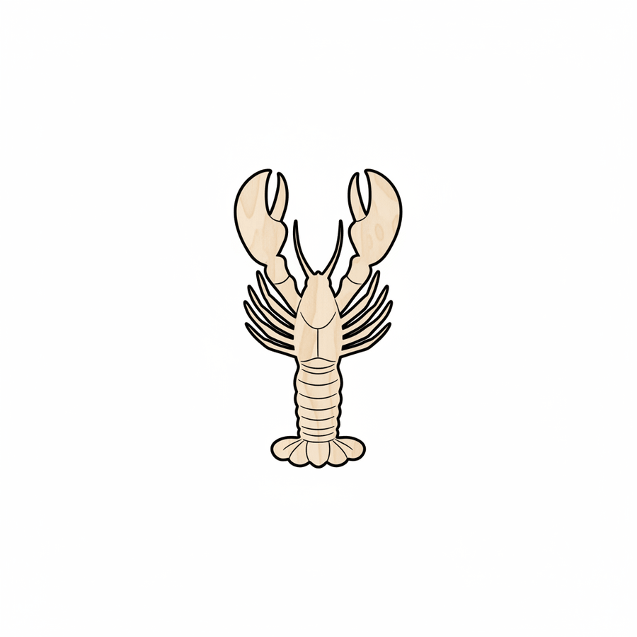 Wood Lobster – Natural Wood Cutout for DIY Wooden Decor & Nursery Wall Art Blank Door Hanger Wooden Cutout Cut Outs - Unfinished - NameSigns.com