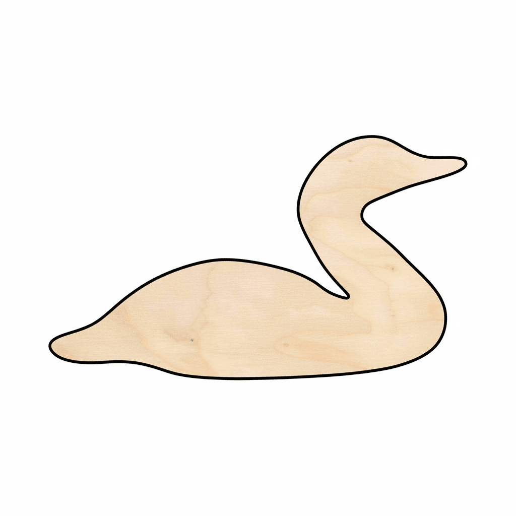 Wood Loon – Natural Wood Silhouette | DIY Craft Project 46" Blank Door Hanger Wooden Cutout Cut Outs - Unfinished - NameSigns.com