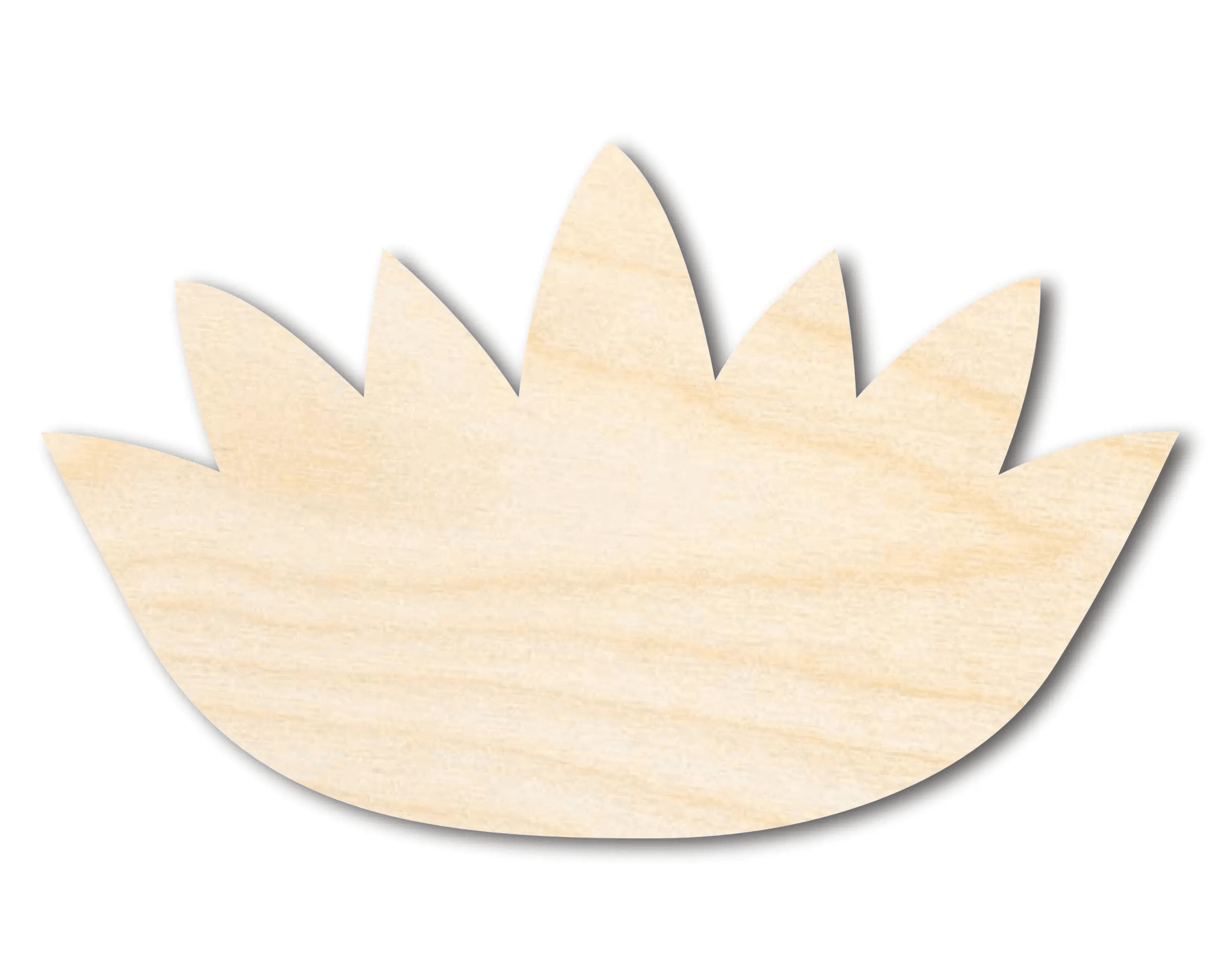 Wood Lotus | Natural Wood Cutout Flower Shape for Craft Projects Blank Door Hanger Wooden Cutout Cut Outs - Unfinished - NameSigns.com