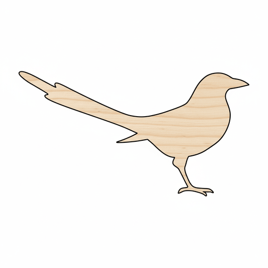 Wood Magpie | Baltic Birch Plywood Bird Shape Cutout for DIY Crafts Blank Door Hanger Wooden Cutout Cut Outs - Unfinished - NameSigns.com