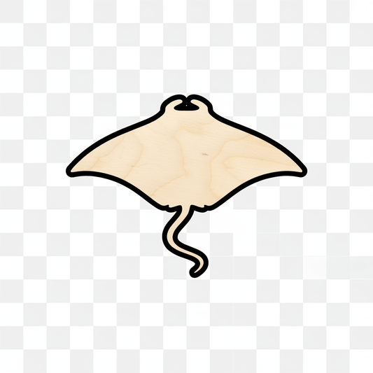 Wood Manta Ray | DIY Wooden Sea Ray Craft Up to 46" Natural Shape Blank Door Hanger Wooden Cutout Cut Outs - Unfinished - NameSigns.com