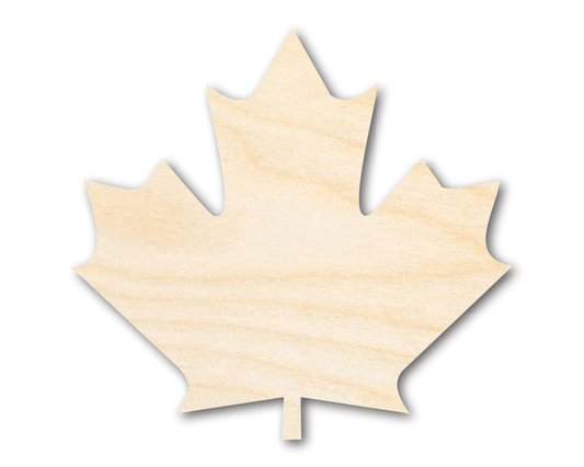 Wood Maple Leaf Cutout – Large Canadian Maple Leaf DIY Craft Supplies Blank Door Hanger Wooden Cutout Cut Outs - Unfinished - NameSigns.com