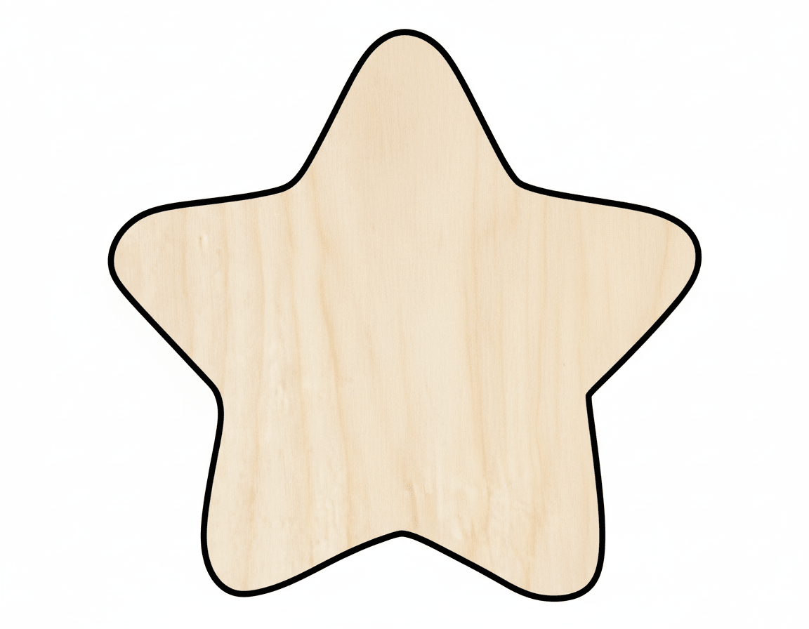 Wood Marshmallow Star Shape - Craft - up to 46" Blank Door Hanger Wooden Cutout Cut Outs - Unfinished - NameSigns.com